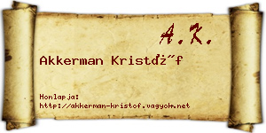 Akkerman Kristóf névjegykártya
