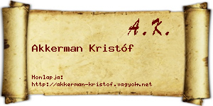 Akkerman Kristóf névjegykártya