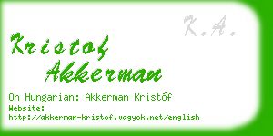 kristof akkerman business card