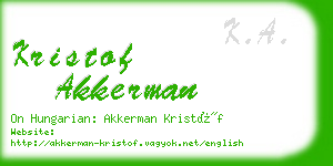 kristof akkerman business card